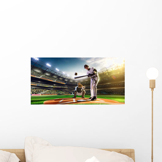 Professional baseball players on grand arena Wall Mural