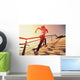 young fitness woman running on seaside stone stairs Wall Mural