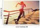 young fitness woman running on seaside stone stairs Wall Mural