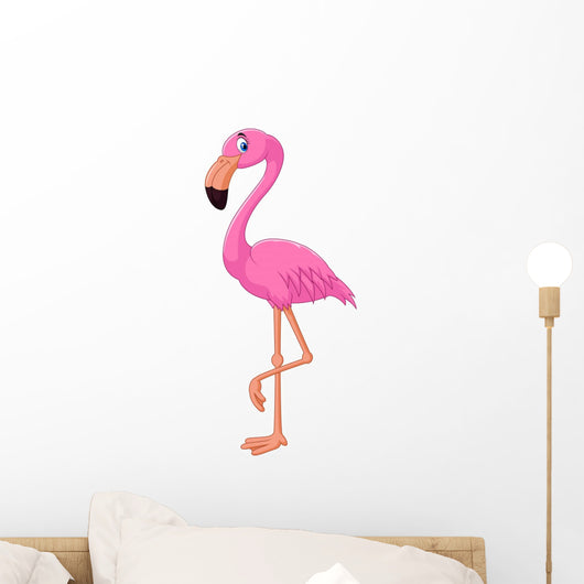 Cartoon Flamingo Bird Wall Decal
