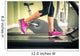 Fitness girl running on treadmill. With muscular legs in gym. Wall Mural