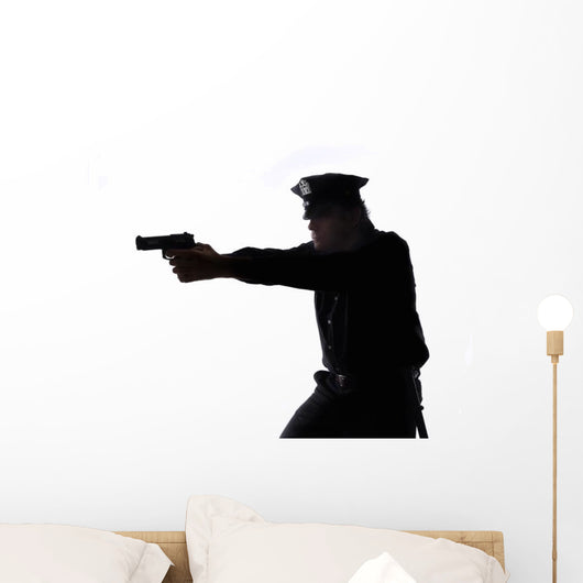 Silhouette Policeman Wall Decal