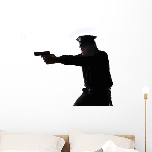 Silhouette Policeman Wall Decal
