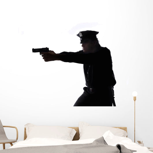 Silhouette Policeman Wall Decal