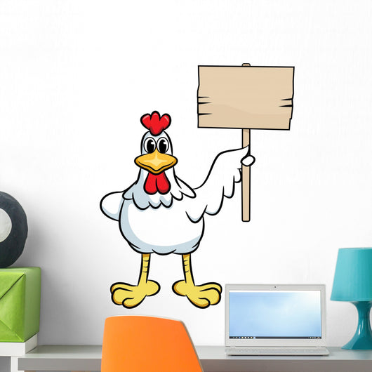 Chicken with a Sign Wall Decal