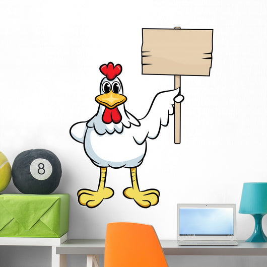 Chicken with a Sign Wall Decal