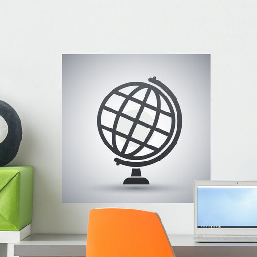 Globe icon, stock vector Wall Mural