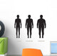 body male types, silhouette man naked figure, front human body Wall Decal