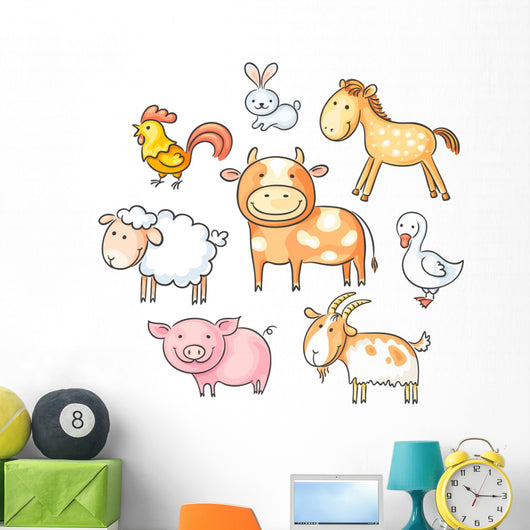 Cartoon Farm Animals Wall Stickers Wall Decal