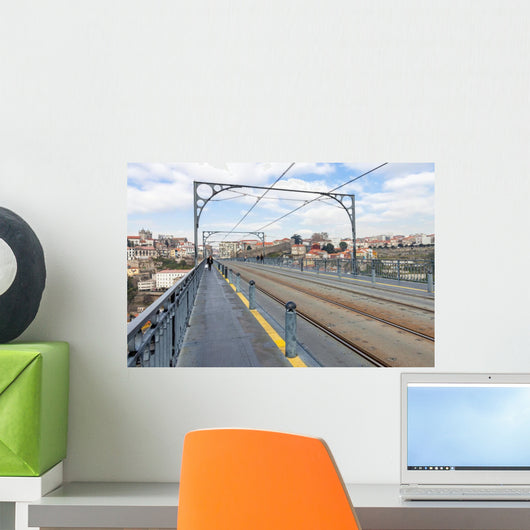 Subway railway tracks on the Dom Luis I bridge Wall Mural