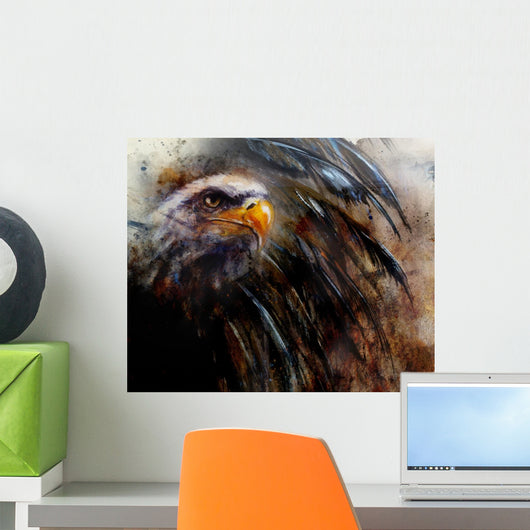 painting eagle on an abstract background, USA Symbols Freedom Wall Mural