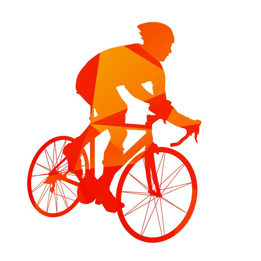 Abstract Orange Cyclist Silhouette Wall Decal
