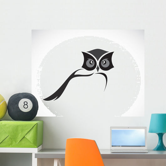 Vector image of an owl design on white background Wall Decal