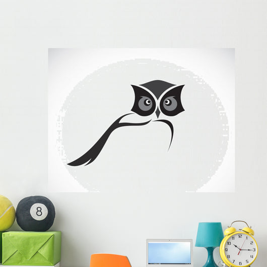 Vector image of an owl design on white background Wall Decal