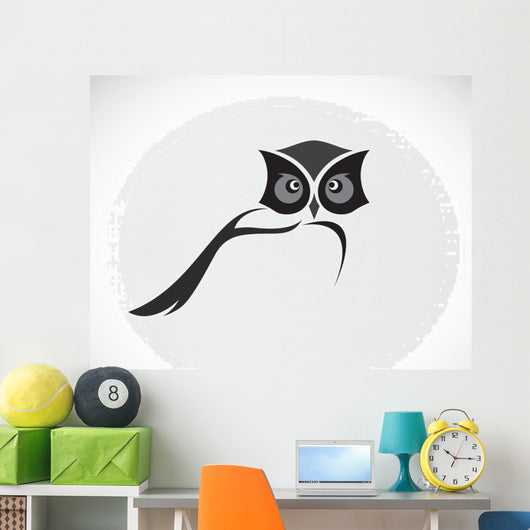 Vector image of an owl design on white background Wall Decal