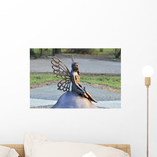 Forest fairy statue. Kaliningrad, Russia Wall Mural