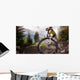 Sport. Mountain Bike cyclist riding single track Wall Mural