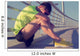 Tired/injured jogger on a big bridge. Wall Mural