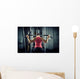 Sports background. Muscular fit woman exercising. Wall Mural