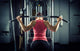 Sports Background. Muscular Fit Woman Exercising. Wall Decal