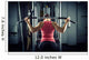 Sports background. Muscular fit woman exercising. Wall Mural