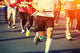 Marathon Runner Legs Running On City Street Wall Decal