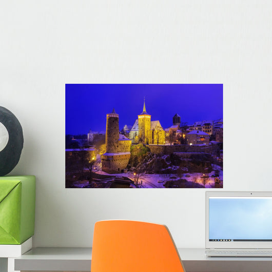 Night-time Saxon Castle Wall Mural