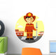 Firefighter with Fire Hose Wall Decal