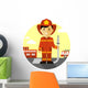 Firefighter with Fire Hose Wall Decal
