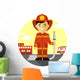 Firefighter with Fire Hose Wall Decal