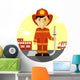 Firefighter with Fire Hose Wall Decal