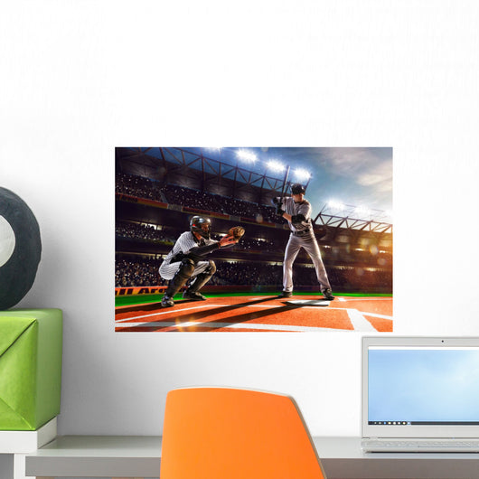 Professional baseball players on grand arena Wall Mural