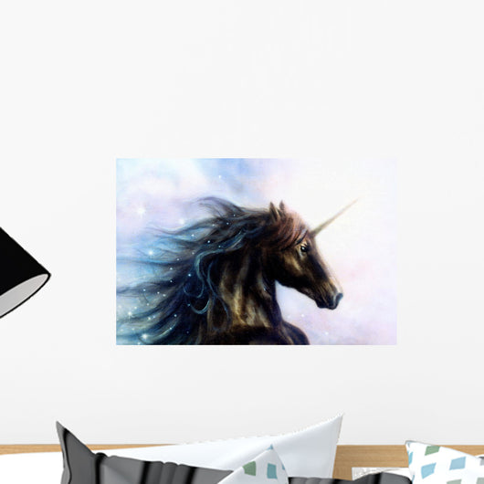 black unicorn Wall Mural