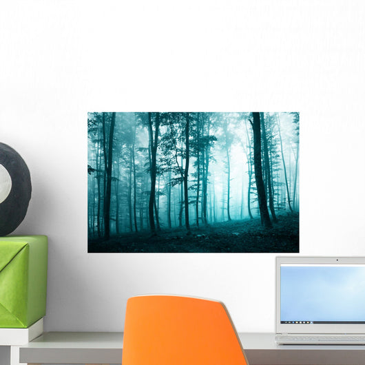 Beautiful turquoise blue forest Wall Mural