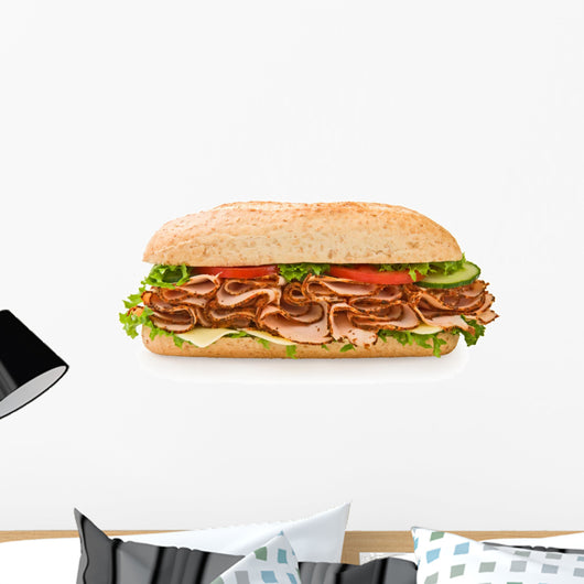 Whole grain turkey sandwich with lettuce, cheese & tomatoes Wall Decal