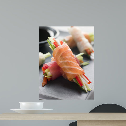 Sashimi and Vegetable Rolls Wall Decal