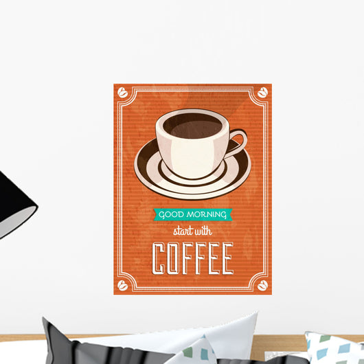 Vector Vintage Coffee Poster 2 Wall Decal