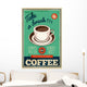 Vector Vintage Coffee Poster Wall Decal