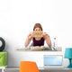 student girl studying for university exam asking for help Wall Decal