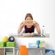 student girl studying for university exam asking for help Wall Decal