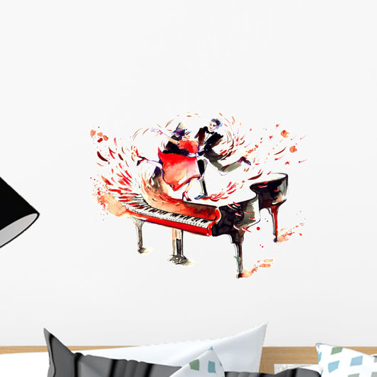 Dancing Piano Music Wall Decal