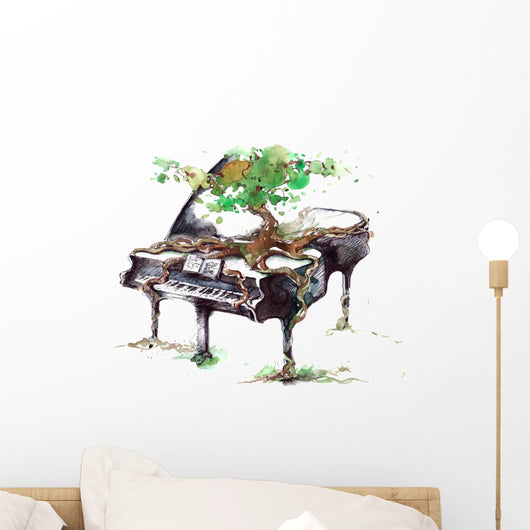 Musical Piano Growth Wall Decal