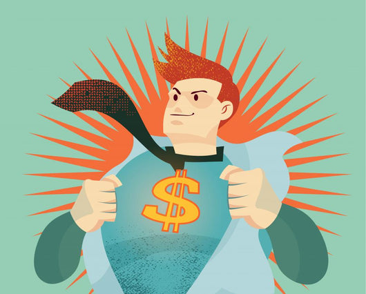 Young Businessman Tearing His Shirt Off With Us Dollar Sign Wall Decal