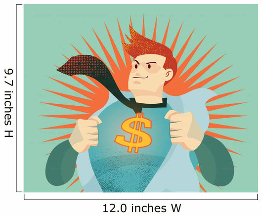 young businessman tearing his shirt off with us dollar sign Wall Mural
