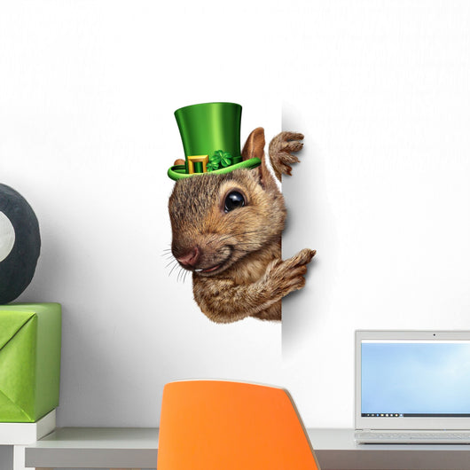 Spring Squirrel Banner Wall Decal