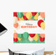 Happy Birthday greeting card in a flat style Wall Mural