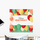 Happy Birthday greeting card in a flat style Wall Mural