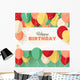 Happy Birthday greeting card in a flat style Wall Mural