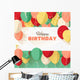 Happy Birthday greeting card in a flat style Wall Mural