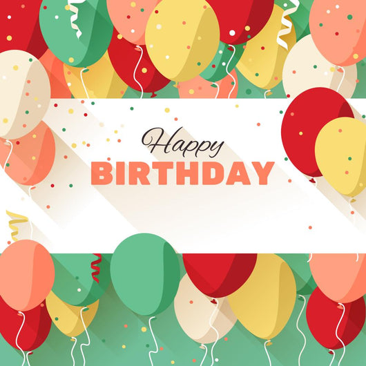 Happy Birthday Greeting Card In A Flat Style Wall Decal 2
